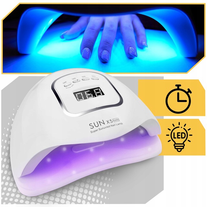 Zestaw do paznokci hybryd LAMPA UV 80W + FREZARKA profesjonalna NA PREZENT Zawiera baterie nie